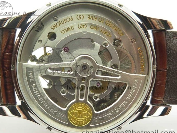 MIROTIME 0127 Lightweight Portuguese Tourbillon IW504602 SS ZF Best Edition Gray Dial on Brown Leather Strap 7177